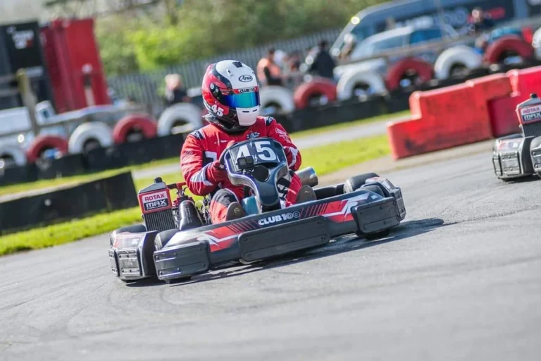 Kart number 45 taking a corner